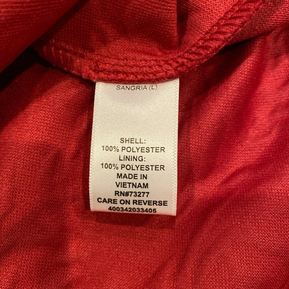 Elle Sangria Red Sleeveless Fit & Flare Dress with Embossed Roses Women's Size L - Picture 5 of 7
